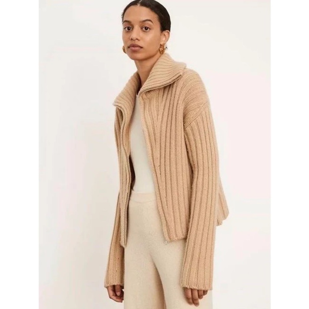 NWT Vince. Ribbed Zipped Wool Blend Cardigan
